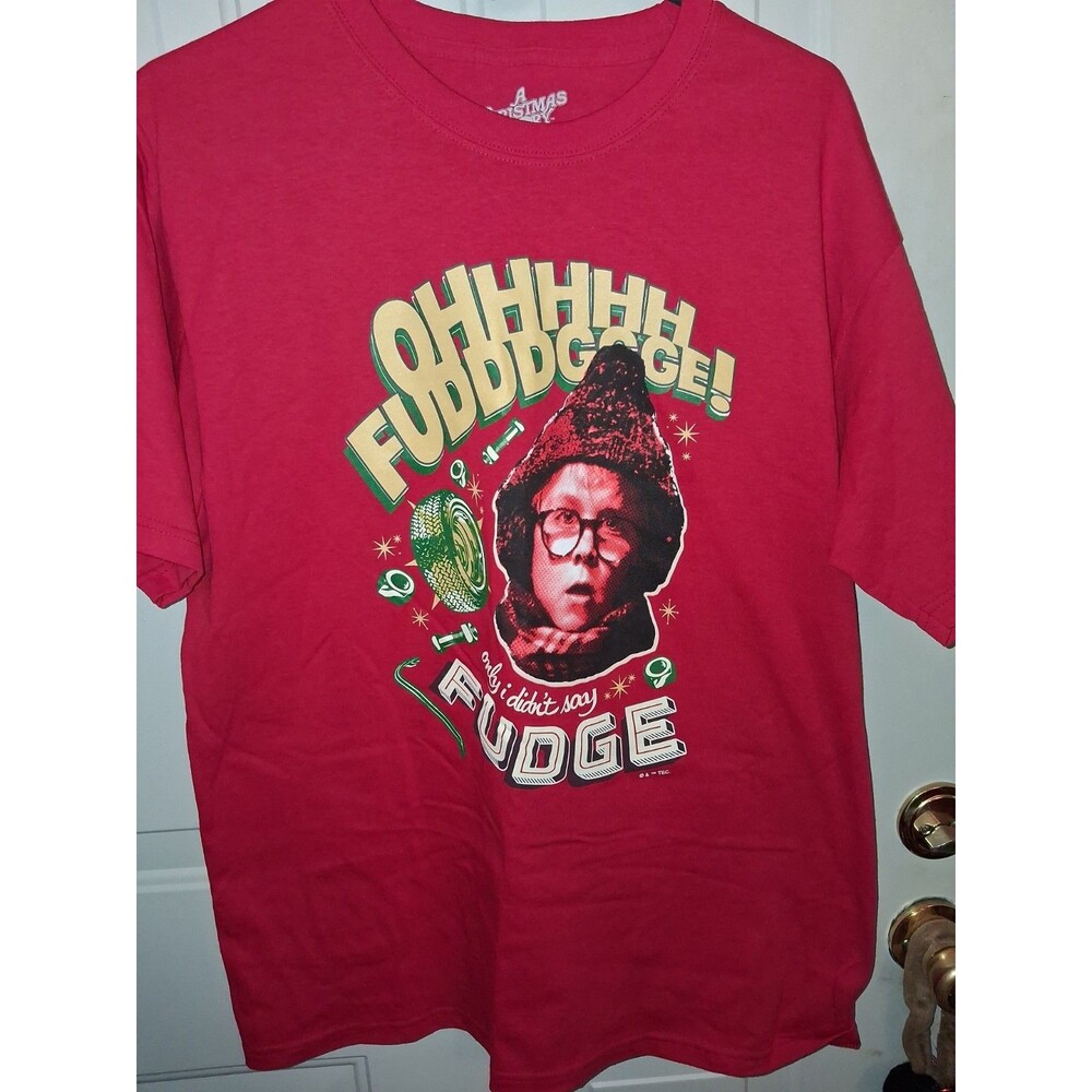 A Christmas Story - Oh Fudge! - Adult Unisex Short Sleeve T-Shirt - Red